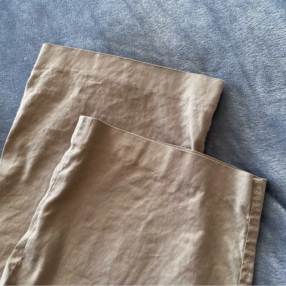 Babaton Linen Blend Straight Leg Tan Pants Size 10